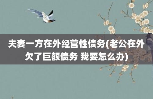 夫妻一方在外经营性债务(老公在外欠了巨额债务 我要怎么办)