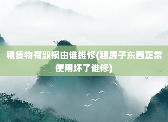 租赁物有毁损由谁维修(租房子东西正常使用坏了谁修)