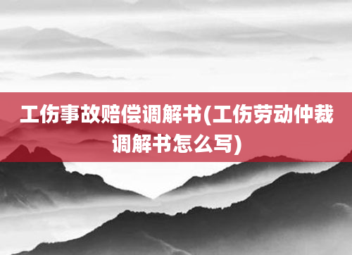 工伤事故赔偿调解书(工伤劳动仲裁调解书怎么写)