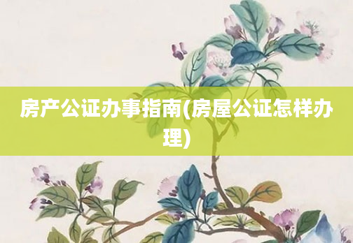 房产公证办事指南(房屋公证怎样办理)