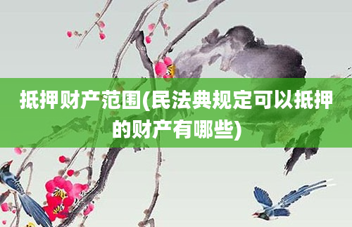 抵押财产范围(民法典规定可以抵押的财产有哪些)