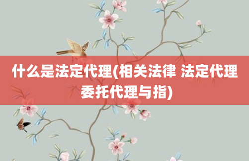 什么是法定代理(相关法律 法定代理 委托代理与指)