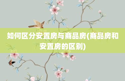 如何区分安置房与商品房(商品房和安置房的区别)