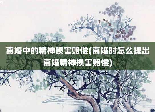 离婚中的精神损害赔偿(离婚时怎么提出离婚精神损害赔偿)