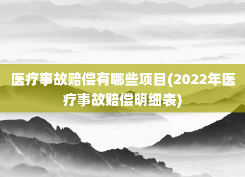 医疗事故赔偿有哪些项目(2022年医疗事故赔偿明细表)