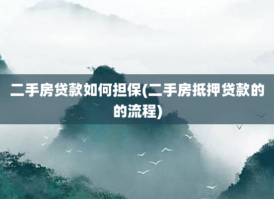 二手房贷款如何担保(二手房抵押贷款的的流程)