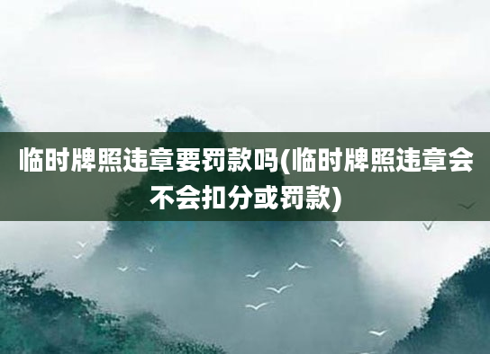 临时牌照违章要罚款吗(临时牌照违章会不会扣分或罚款)