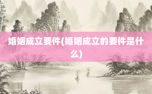 婚姻成立要件(婚姻成立的要件是什么)