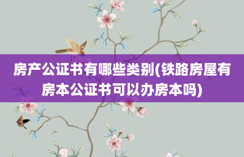 房产公证书有哪些类别(铁路房屋有房本公证书可以办房本吗)