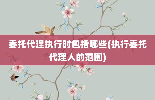 委托代理执行时包括哪些(执行委托代理人的范围)