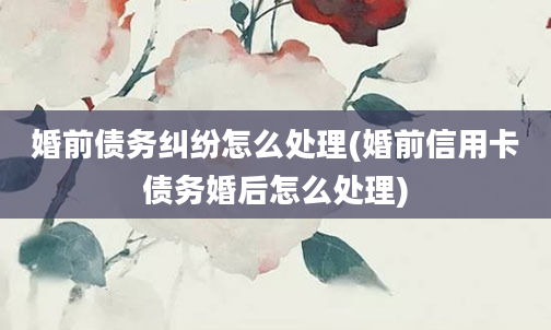 婚前债务纠纷怎么处理(婚前信用卡债务婚后怎么处理)