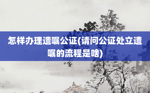 怎样办理遗嘱公证(请问公证处立遗嘱的流程是啥)