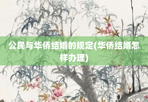 公民与华侨结婚的规定(华侨结婚怎样办理)