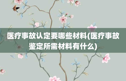 医疗事故认定要哪些材料(医疗事故鉴定所需材料有什么)