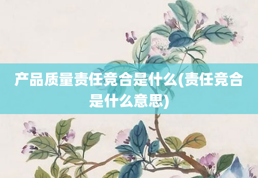 产品质量责任竞合是什么(责任竞合是什么意思)