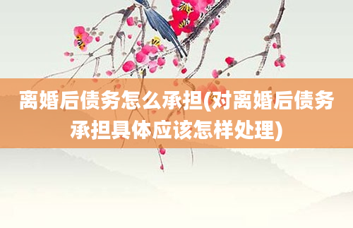 离婚后债务怎么承担(对离婚后债务承担具体应该怎样处理)