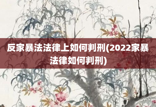 反家暴法法律上如何判刑(2022家暴法律如何判刑)