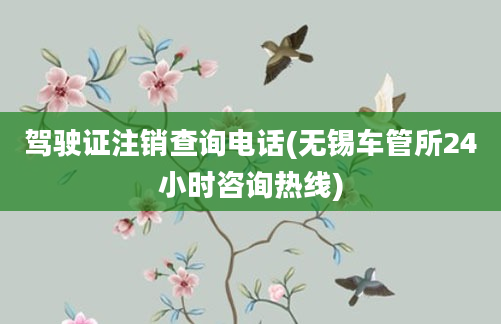 驾驶证注销查询电话(无锡车管所24小时咨询热线)