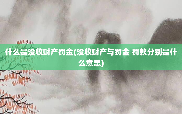 什么是没收财产罚金(没收财产与罚金 罚款分别是什么意思)