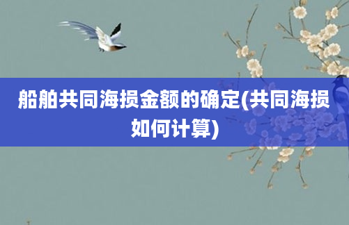 船舶共同海损金额的确定(共同海损如何计算)