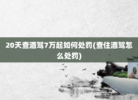 20天查酒驾7万起如何处罚(查住酒驾怎么处罚)