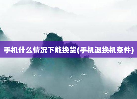 手机什么情况下能换货(手机退换机条件)