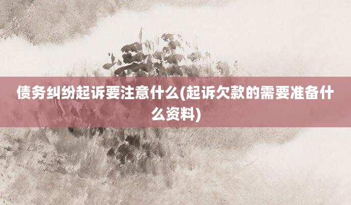 债务纠纷起诉要注意什么(起诉欠款的需要准备什么资料)