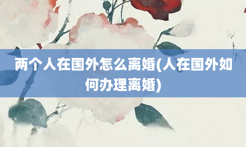 两个人在国外怎么离婚(人在国外如何办理离婚)