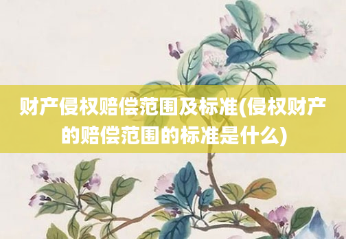 财产侵权赔偿范围及标准(侵权财产的赔偿范围的标准是什么)