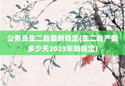 公务员生二胎最新规定(生二胎产假多少天2023年新规定)