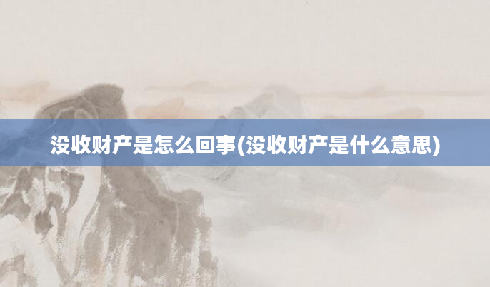 没收财产是怎么回事(没收财产是什么意思)