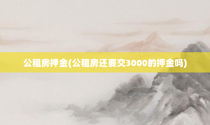 公租房押金(公租房还要交3000的押金吗)