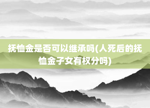 抚恤金是否可以继承吗(人死后的抚恤金子女有权分吗)