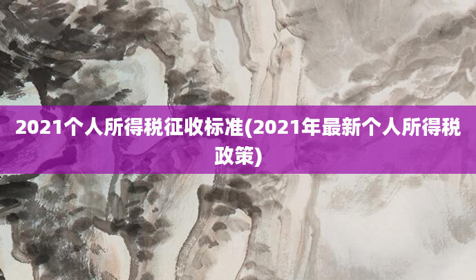 2021个人所得税征收标准(2021年最新个人所得税政策)