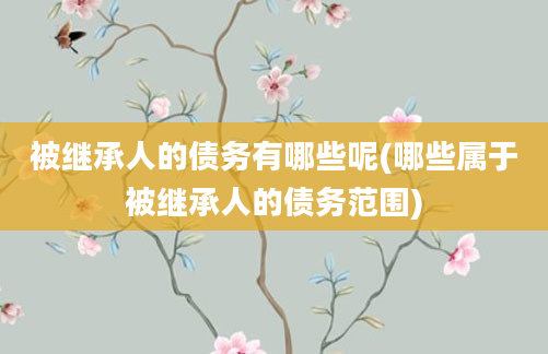 被继承人的债务有哪些呢(哪些属于被继承人的债务范围)