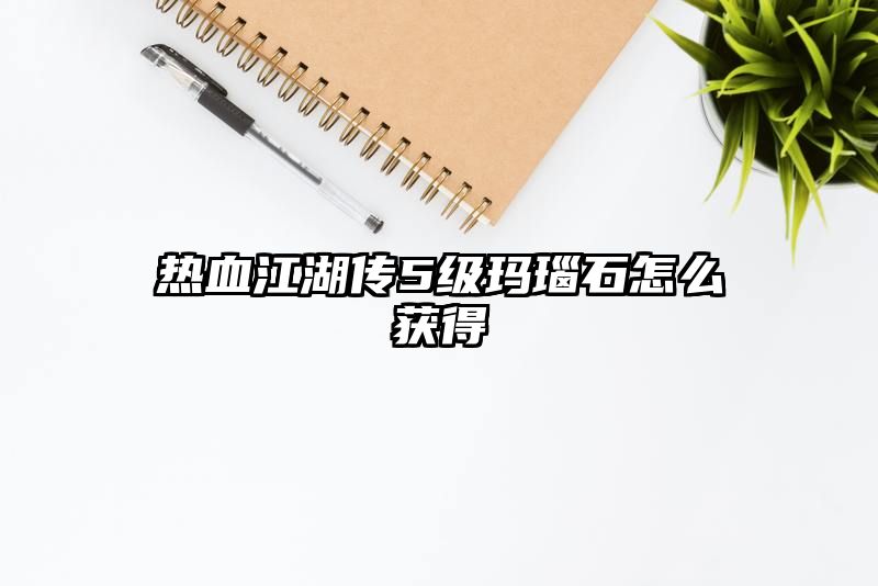 热血江湖传5级玛瑙石怎么获得